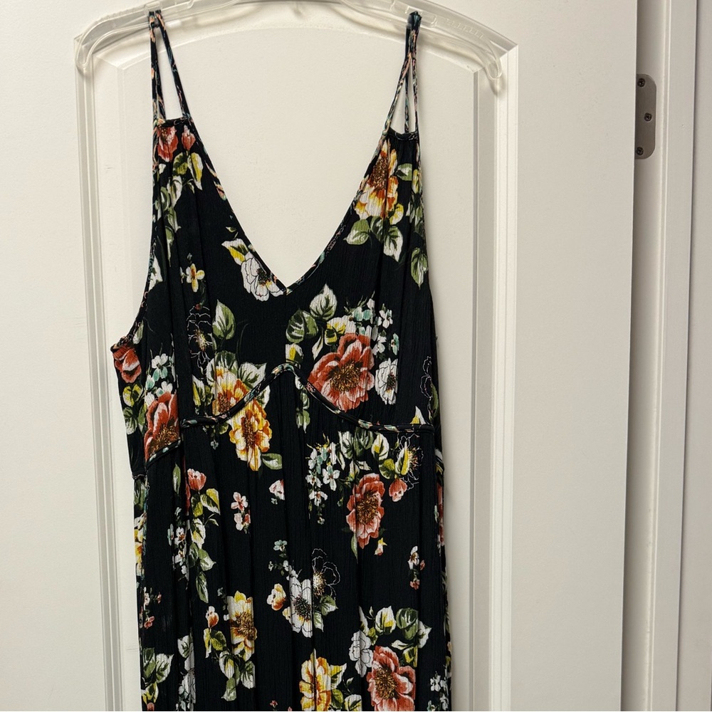 Torrid Pink and Orange Sundress Sleeveless Midi